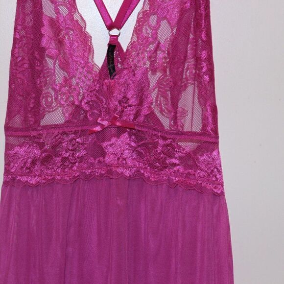 NEW Seven 'til Midnight Pink Sheer Back Strap babydoll mini Dress Women 1X - Picture 4 of 10